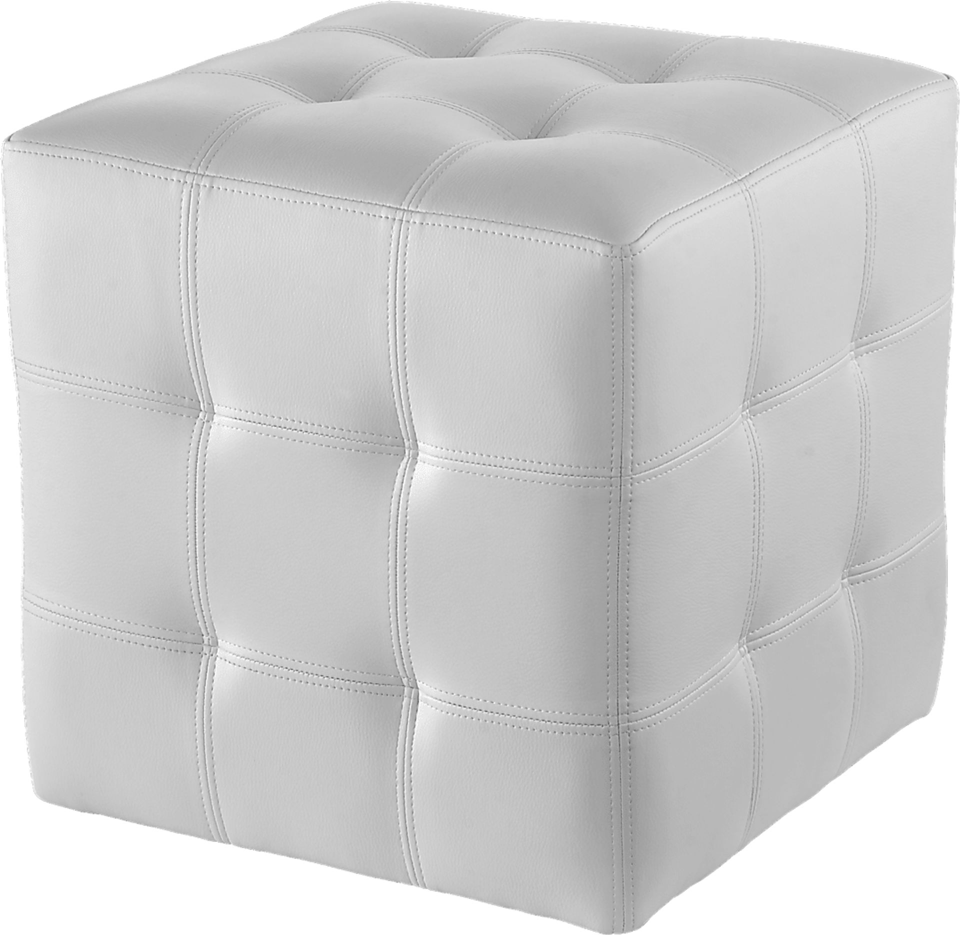 Dario Place White Ottoman - Image 1