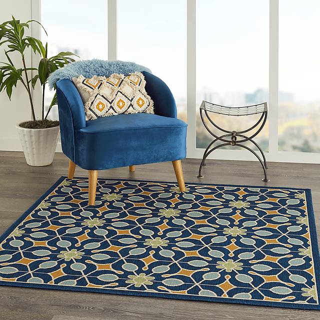 Darion Navy 8' x 11' Indoor/Outdoor Rug - Thumbnail - Image 11