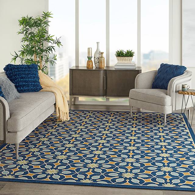 Darion Navy 8' x 11' Indoor/Outdoor Rug - Thumbnail - Image 7
