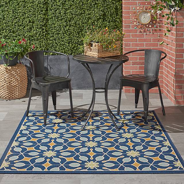 Darion Navy 8' x 11' Indoor/Outdoor Rug - Thumbnail - Image 10
