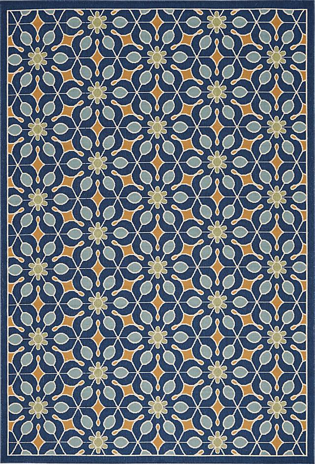 Darion Navy 8' x 11' Indoor/Outdoor Rug - Thumbnail - Image 1