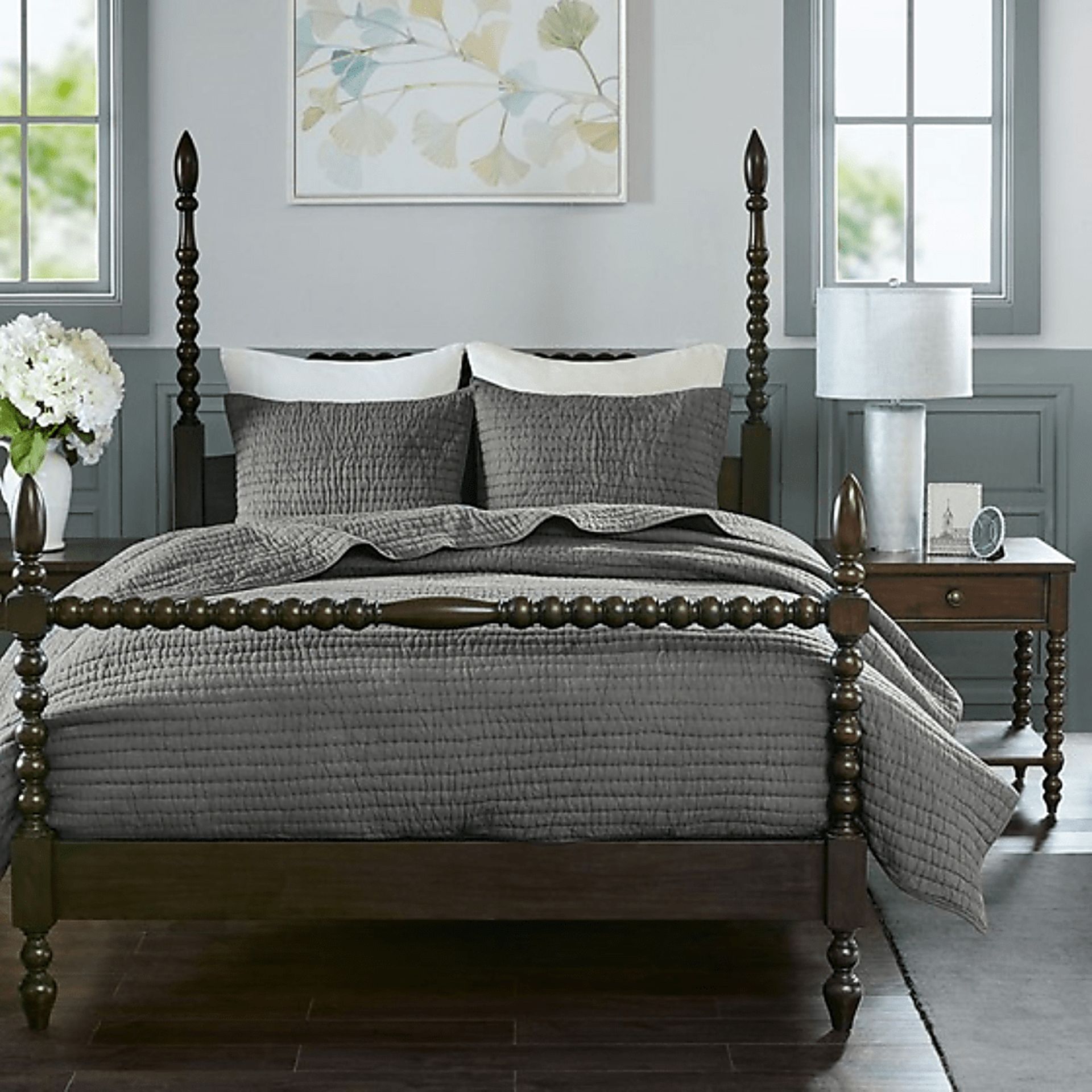Dariox Gray 3 pc King Quilt Set - Image 2