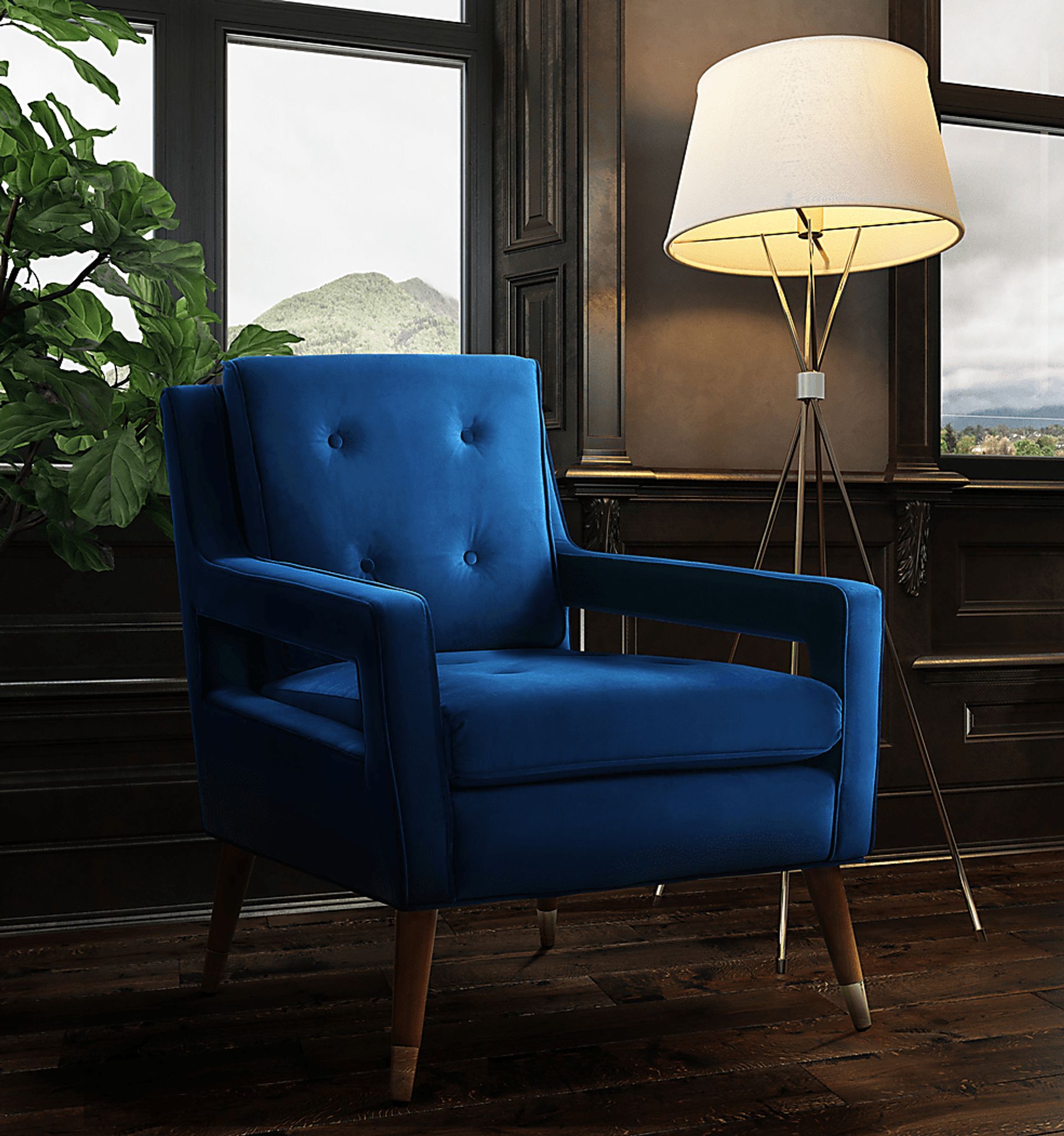 Darius Navy Accent Chair - Image 2