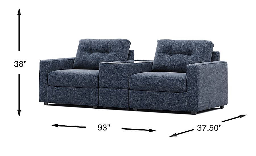 Dark Blue 3 Pc ModularOne with Media Console - Thumbnail 5