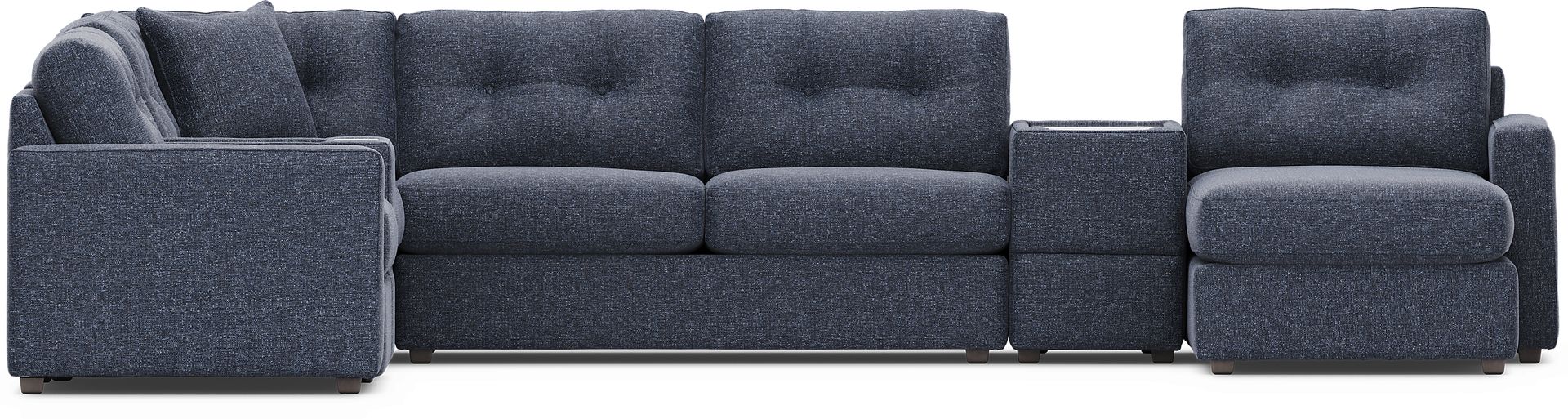 Dark Blue 7 Pc ModularOne Gel Foam Sleeper with Media Consoles - Image 3