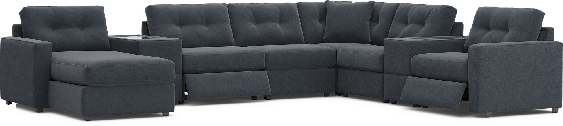 Dark Blue 8 Pc Power Reclining ModularOne - Image 1