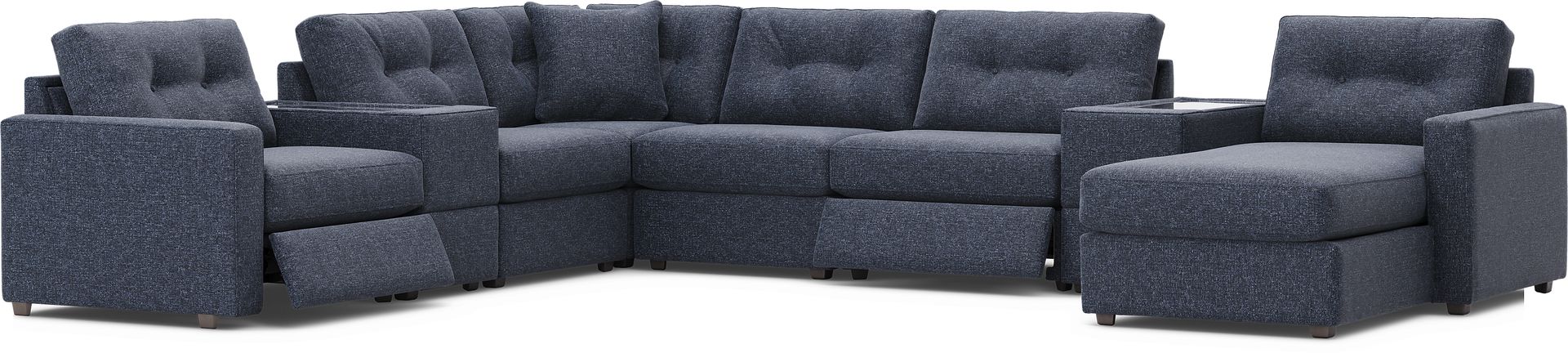Dark Blue 8 Pc Power Reclining ModularOne - Image 1