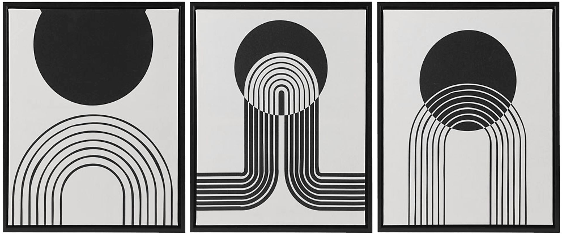 Dark Moon Cycle Black Artwork, Set of 3 - Image 1