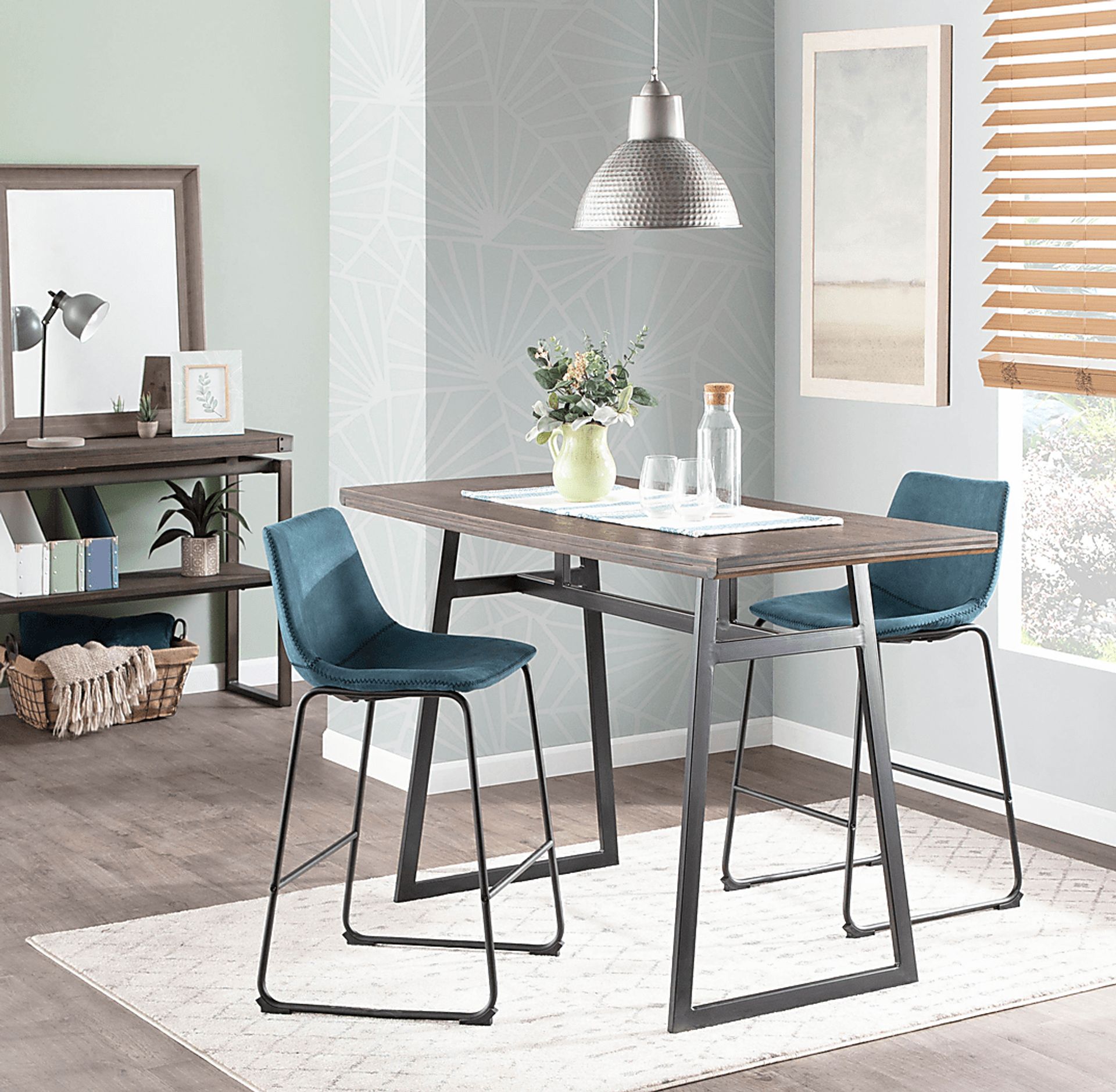 Darnell Blue Counter Height Stool, Set of 2 - Image 4
