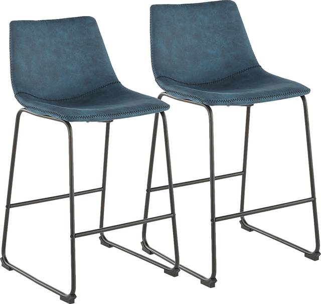 Darnell Blue Counter Height Stool, Set of 2 - Thumbnail - Image 1