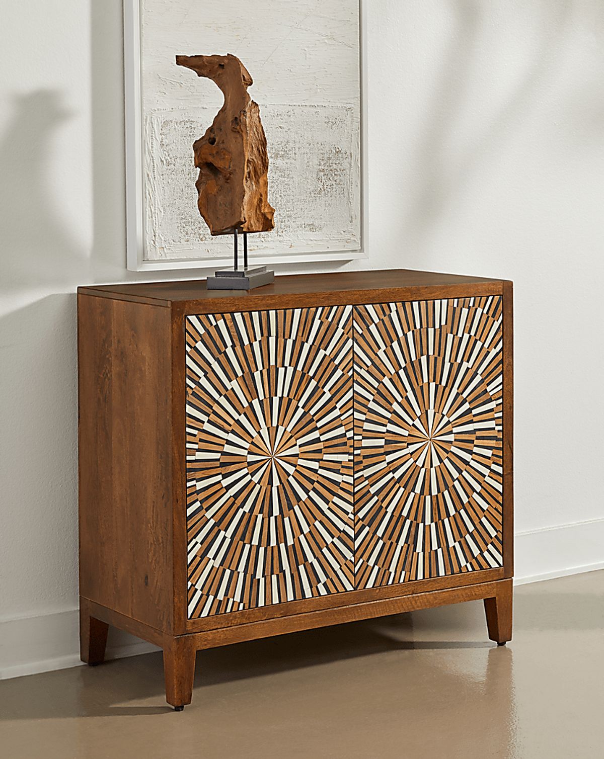 Darque Natural Light Wood Accent Cabinet | Rooms to Go