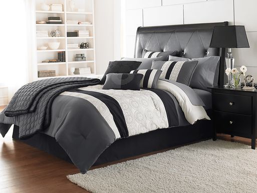 Darrah Black 7 Pc King Comforter Set
