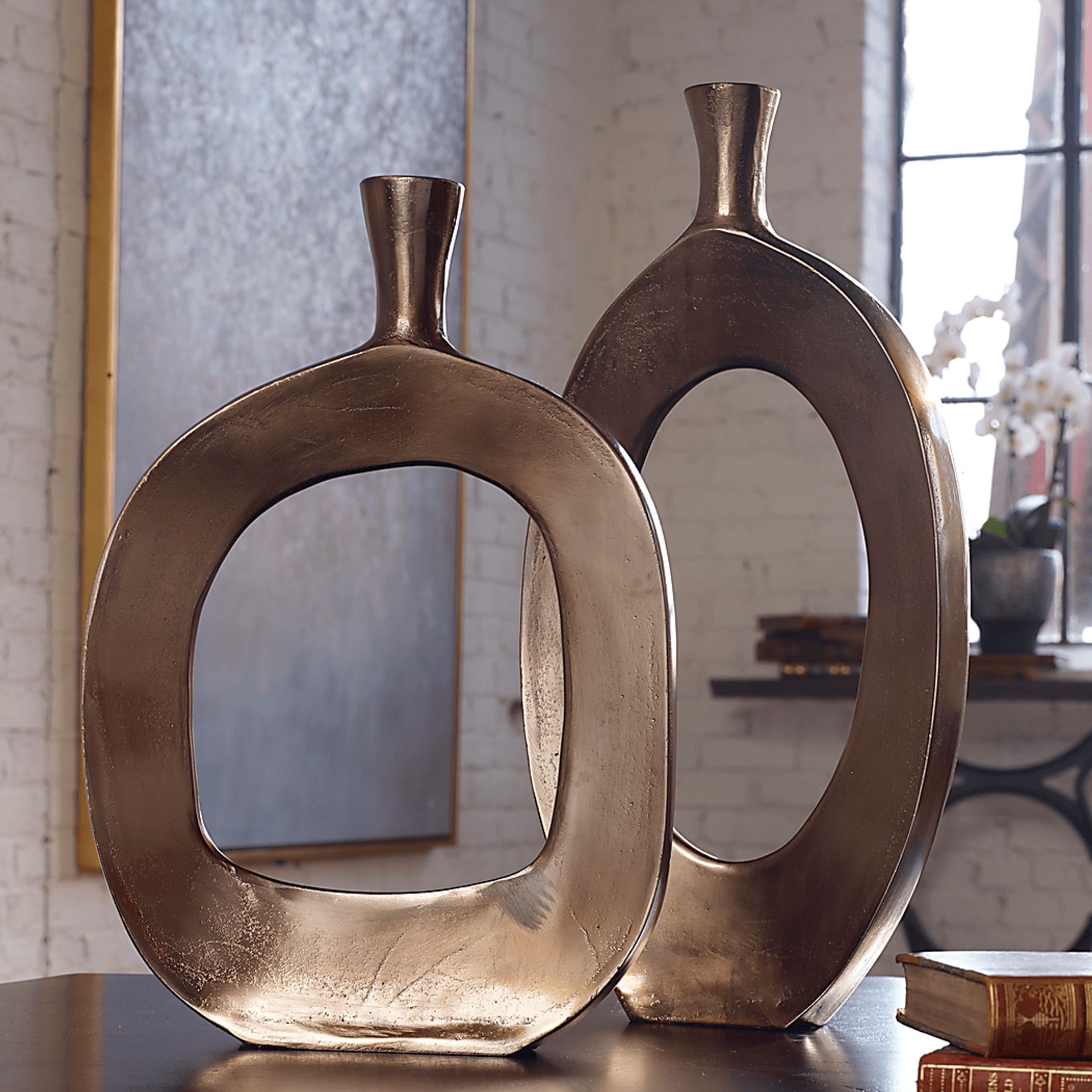 Darrio Bronze Vase, Set of 2 - Image 2
