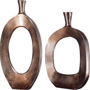 Darrio Bronze Vase, Set of 2