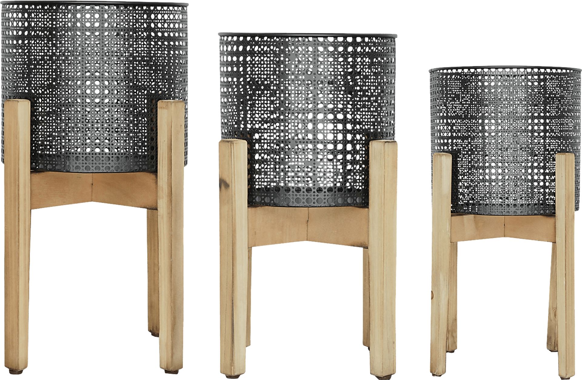 Darrlington Black Planter, Set of 3 - Image 1