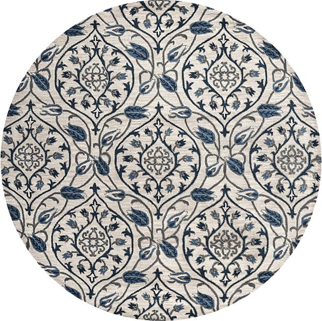 Darsa Ivory 8' Round Rug - Thumbnail - Image 1