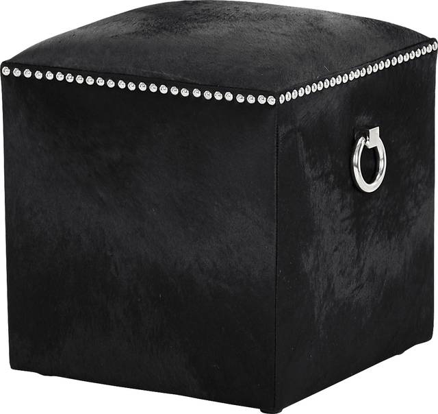 Darshan Black Ottoman - Thumbnail - Image 1
