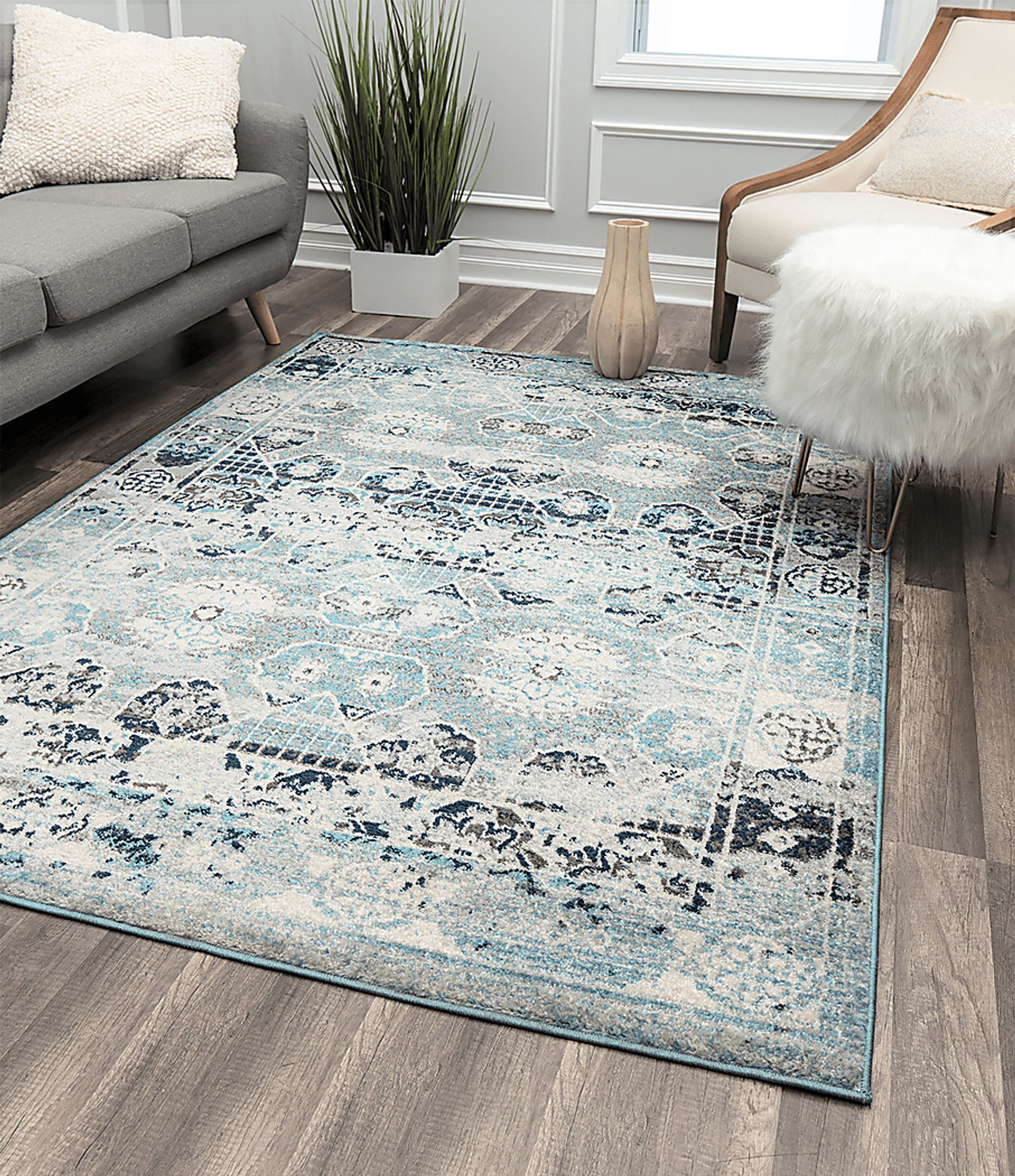 Darshil Blue 5' x 7' Rug - Image 3