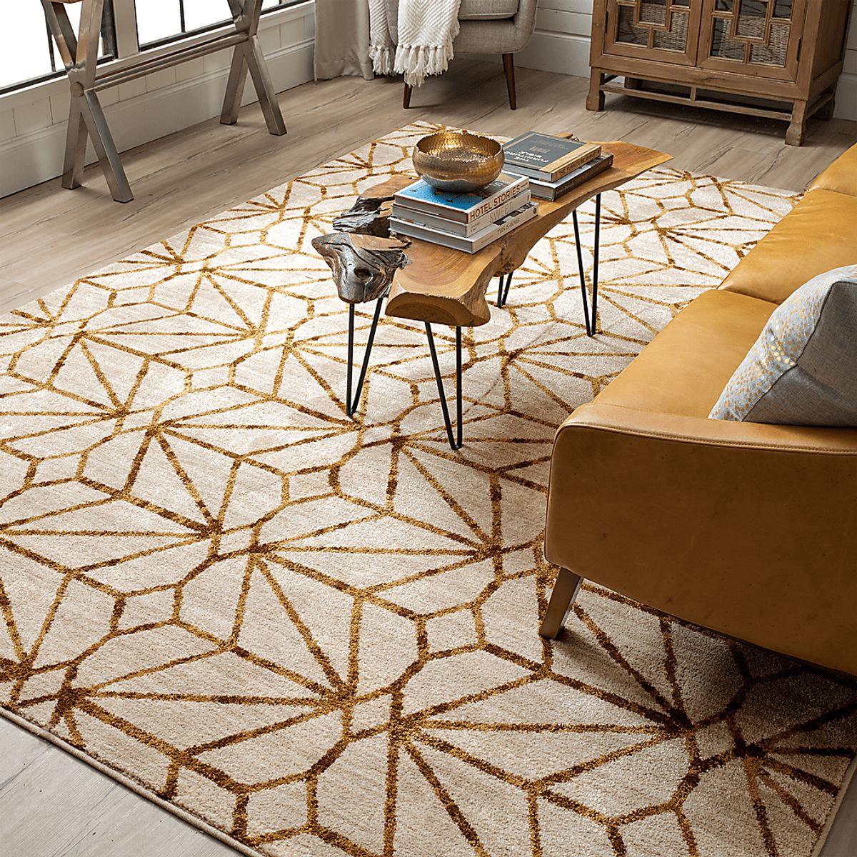 Drew & Jonathan Dartois Gold Yellow Rug | Rooms to Go
