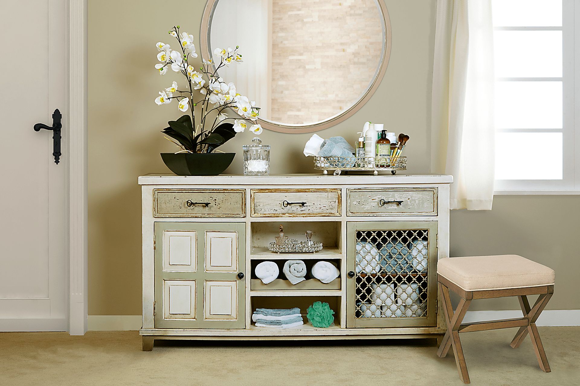 Daryn Driftwood Vanity Stool - Image 2
