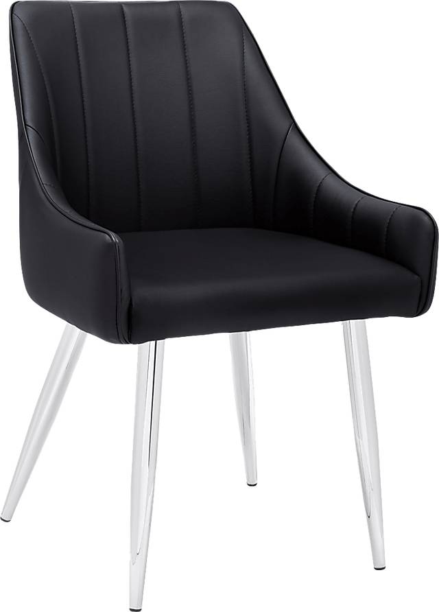 Dashby Black Chrome Arm Chair - Thumbnail - Image 1