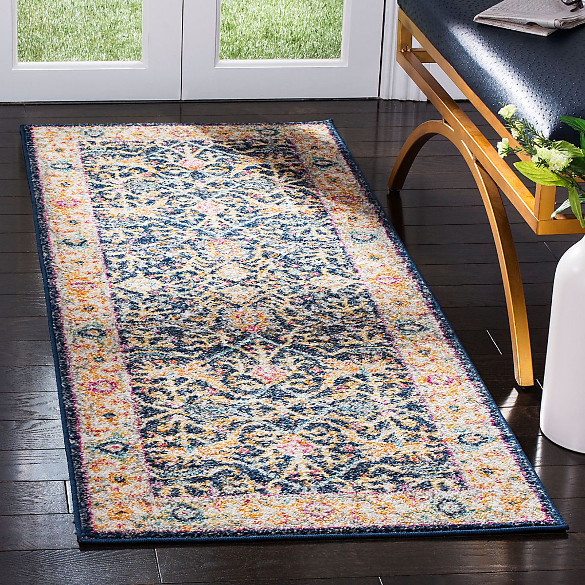 Dasher Lane Navy Blue Rug | Rooms to Go