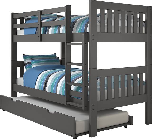 Dashill Gray Twin/Twin Step Bunk Bed - Thumbnail - Image 1