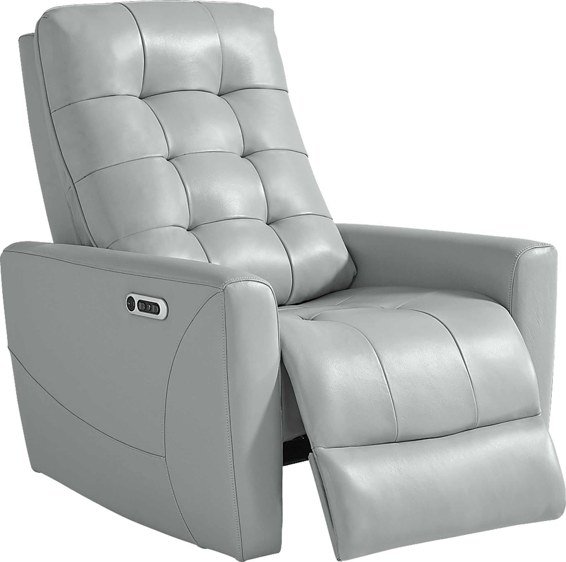 Dashwood Aqua Leather Dual Power Recliner - Image 2