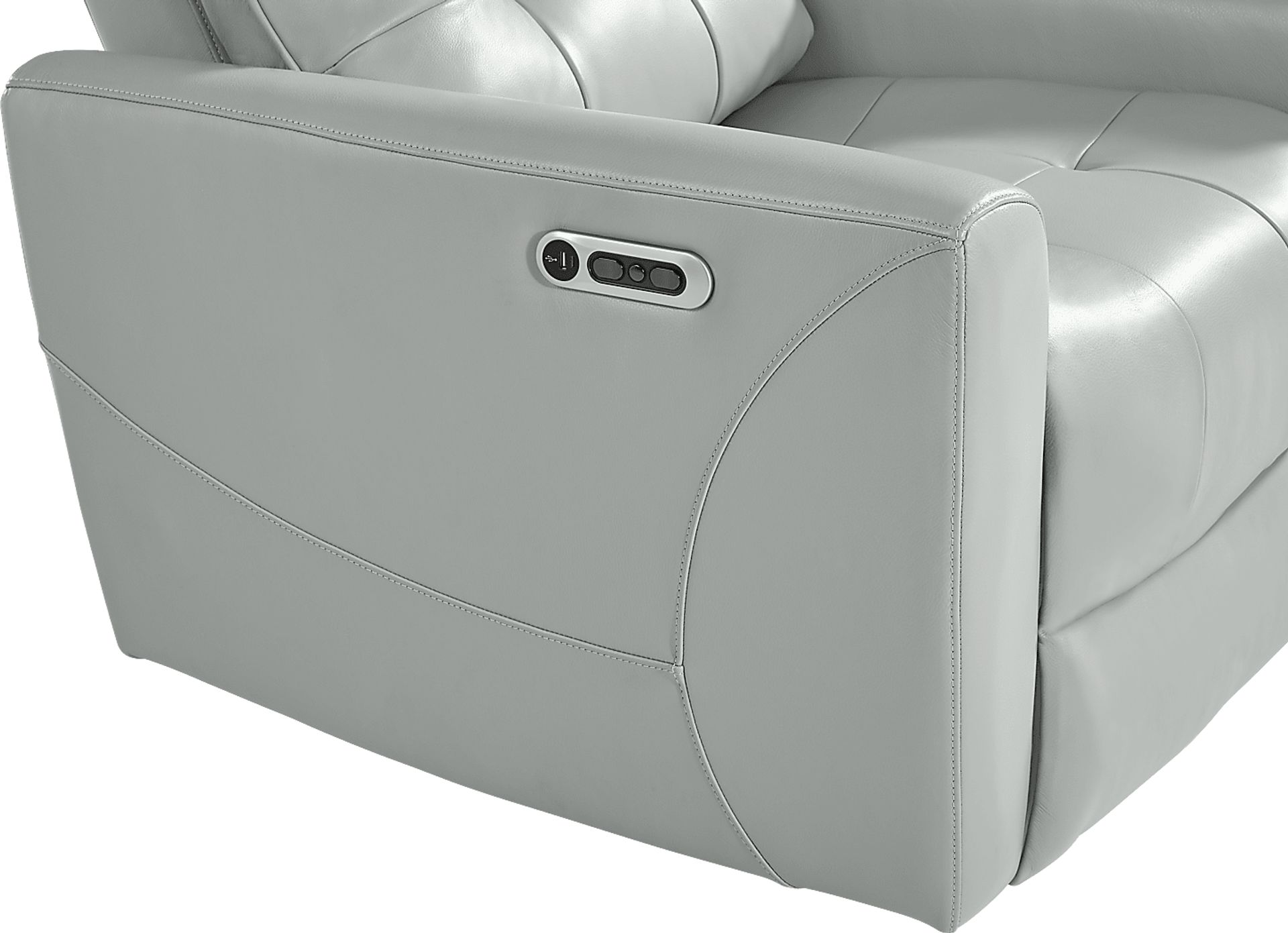 Dashwood Aqua Leather Dual Power Recliner - Image 4