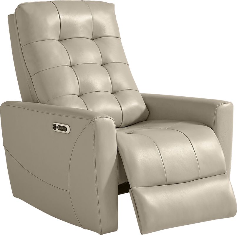 Dashwood Beige Leather Dual Power Recliner