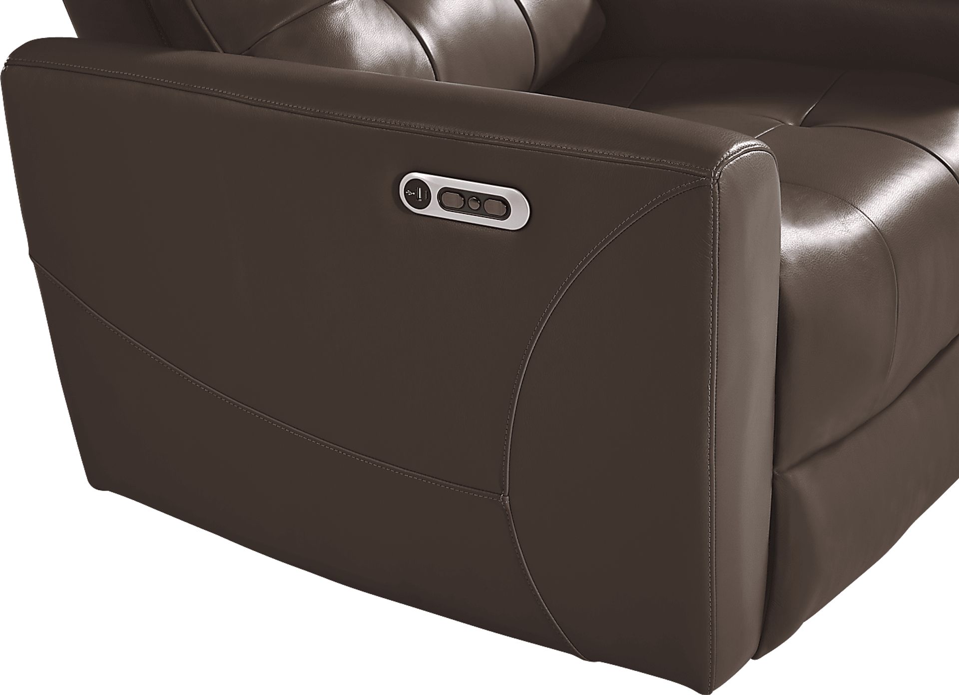 Dashwood Brown Leather Dual Power Recliner - Image 4