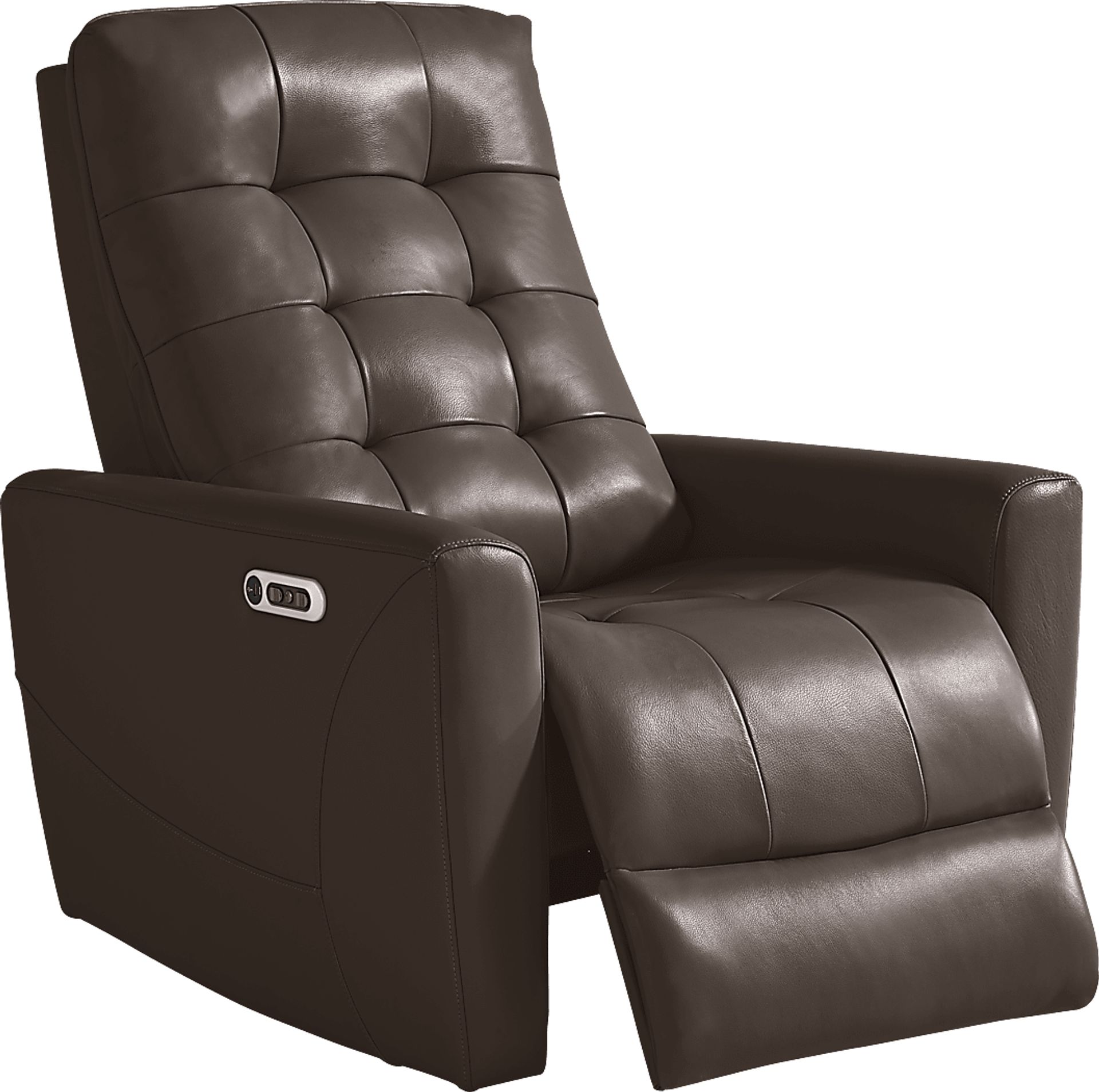 Dashwood Brown Leather Dual Power Recliner - Image 1