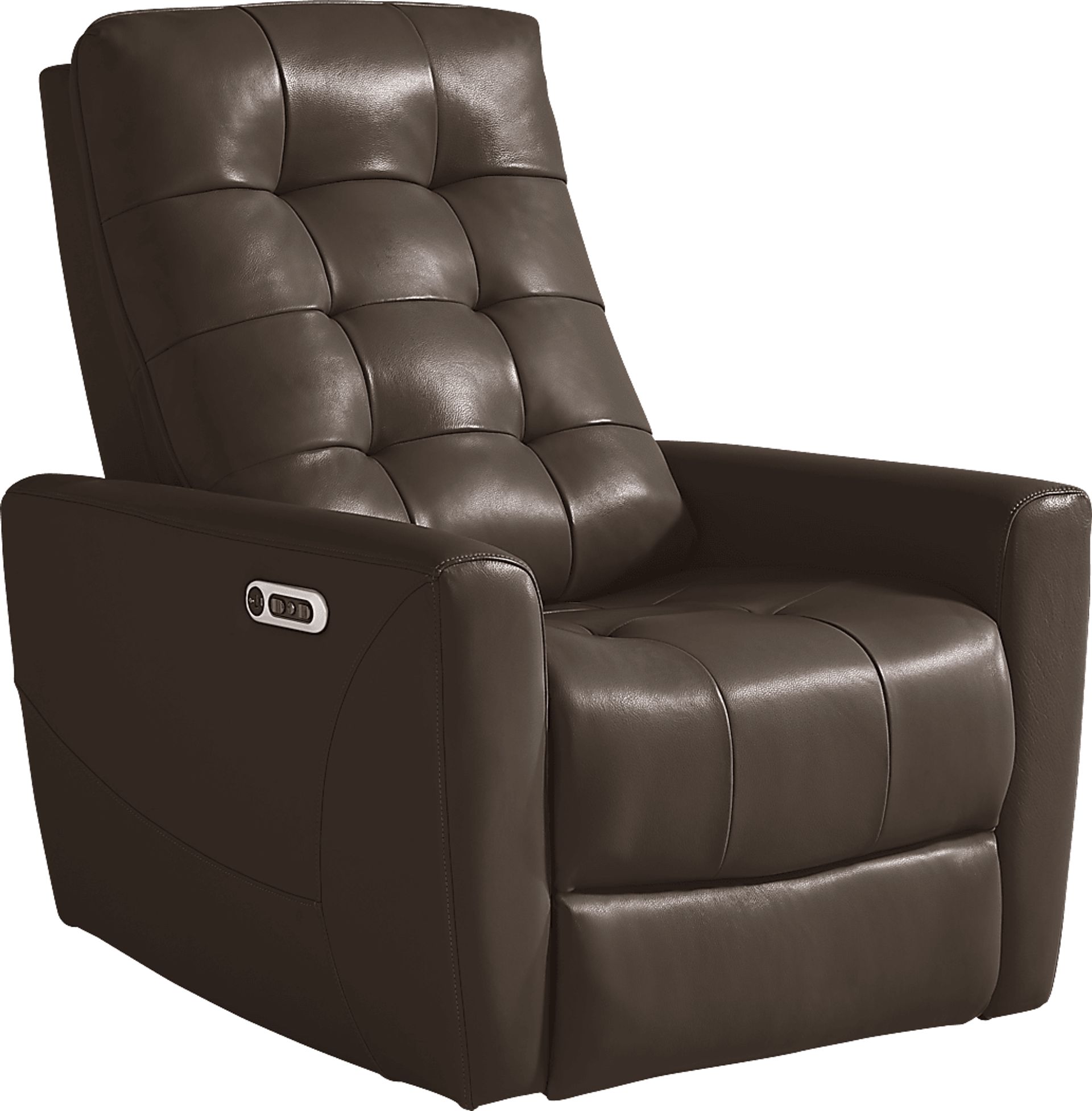 Dashwood Brown Leather Dual Power Recliner - Image 1