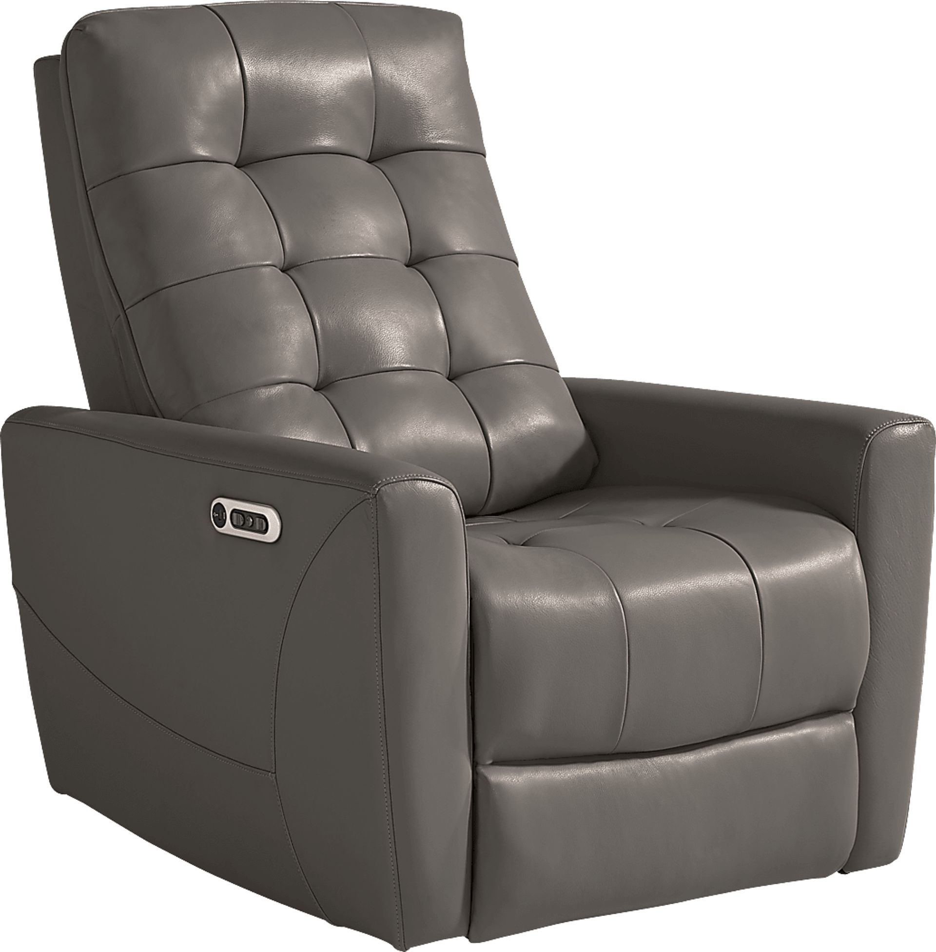 Dashwood Gray Leather Dual Power Recliner - Image 3