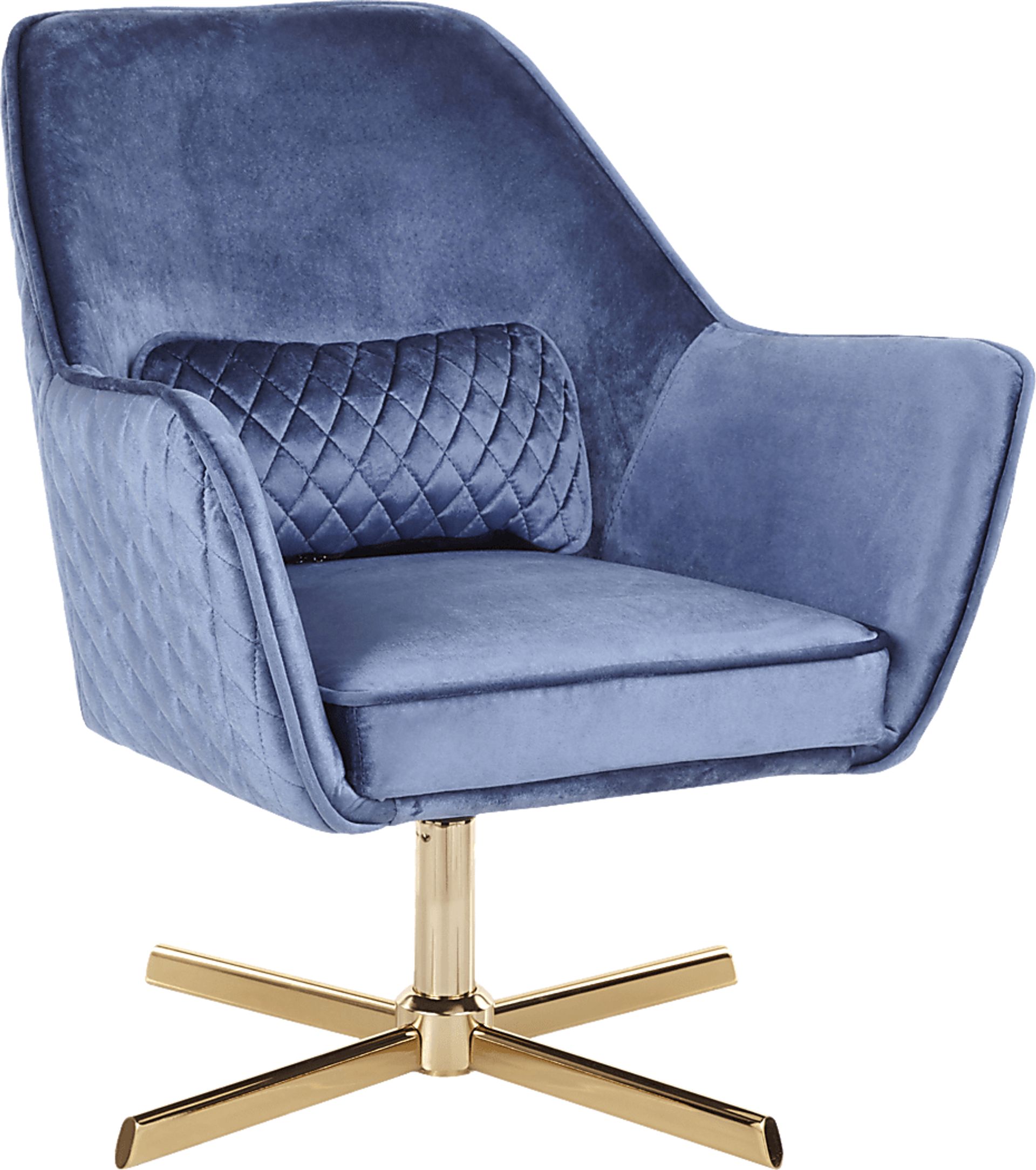 Datura Blue Plush Accent Chair - Image 1