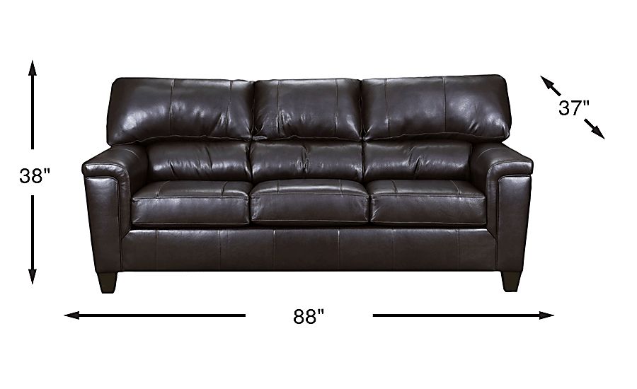 Davello Espresso Leather Sofa Rooms To Go