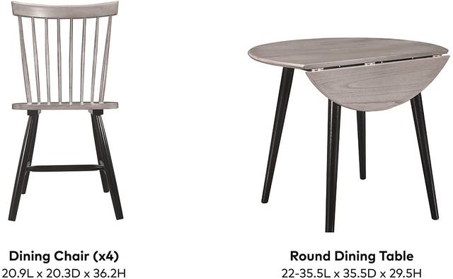 Davenshire Gray 5 Pc Dining Set - Thumbnail - Image 3