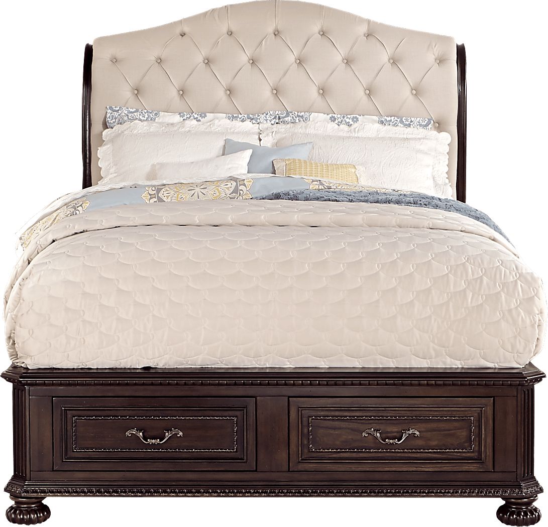 Daventry Cherry 3 Pc King Sleigh Bed with Storage Rooms To Go