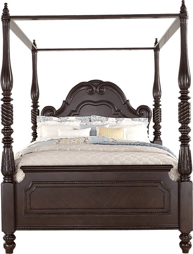 Daventry Cherry 4 Pc King Canopy Bed - Thumbnail - Image 1