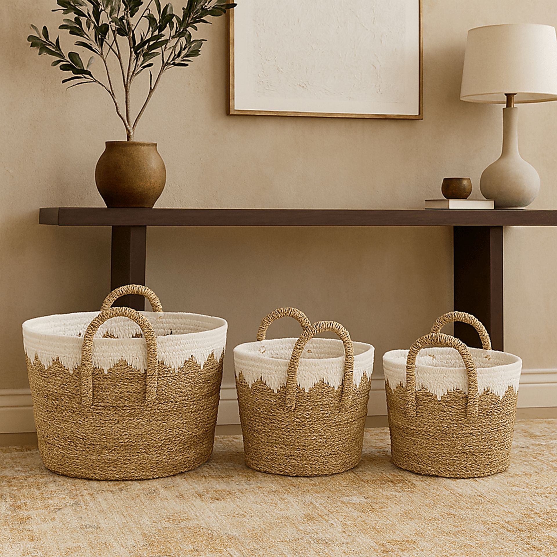 Daviad Brown Storage Basket, Set of 3 - Image 2
