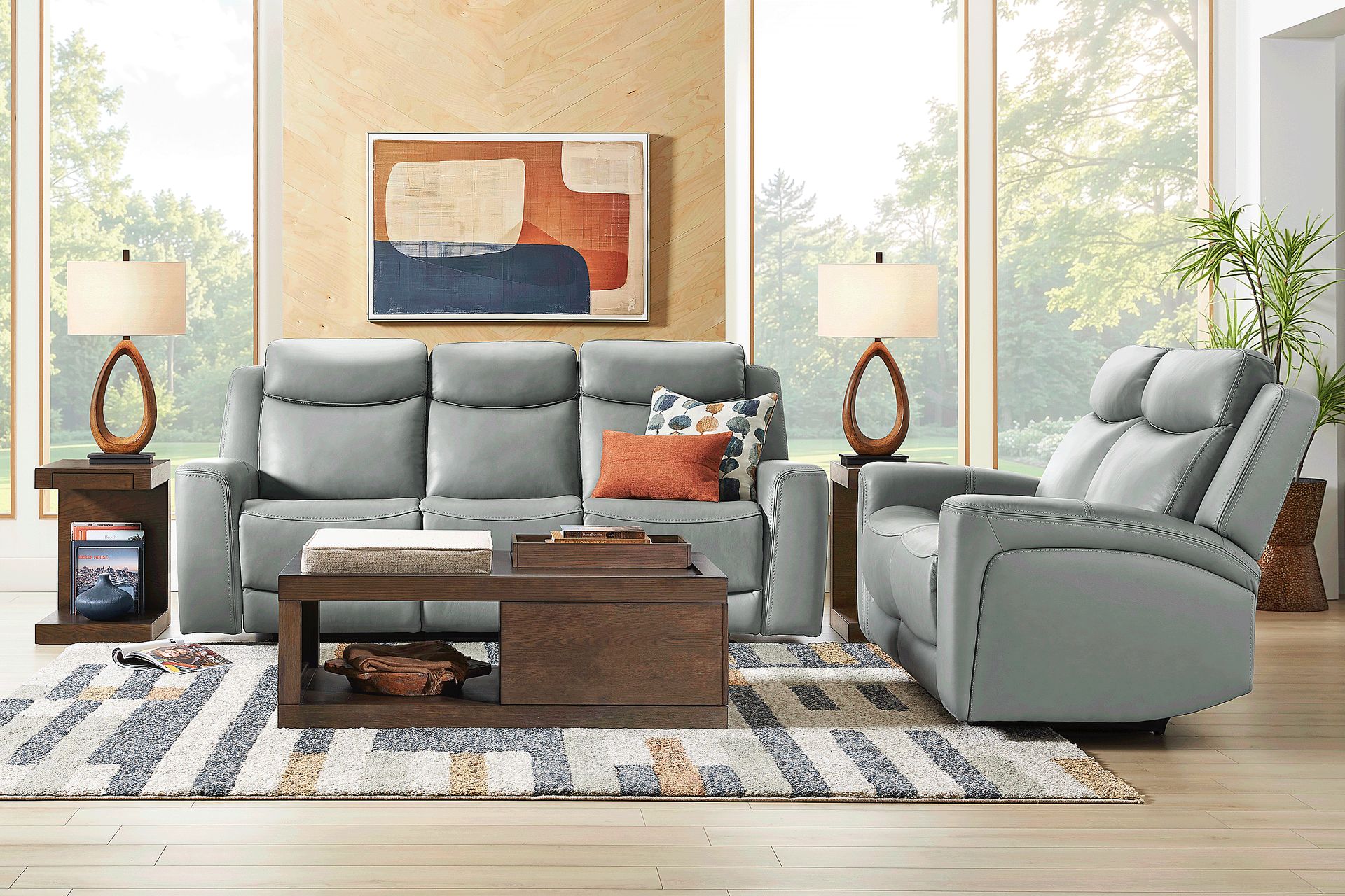 Davidson Arctic Leather Dual Power Reclining Sofa - Image 2
