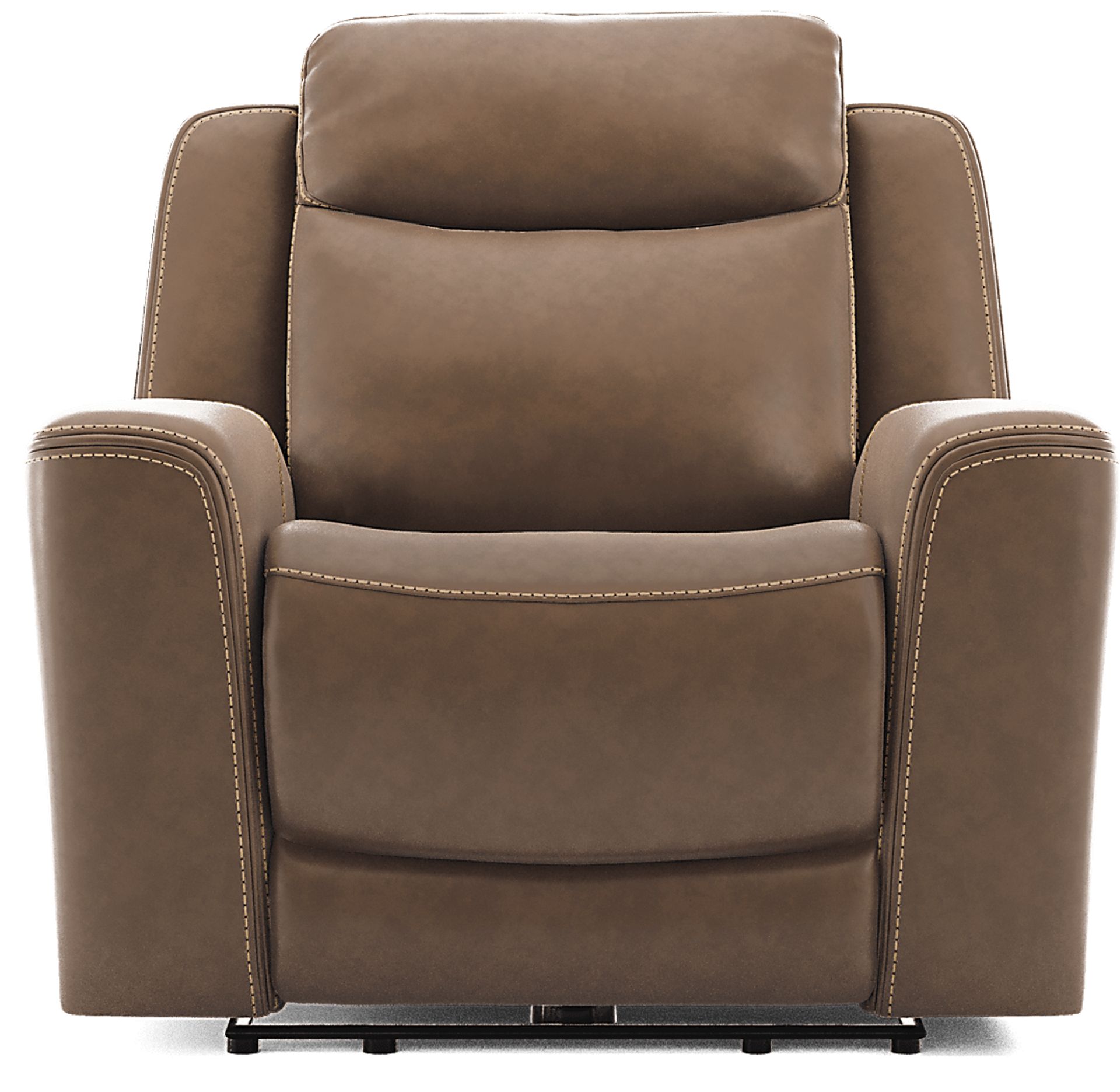 Davidson Brown Leather Dual Power Recliner - Image 2