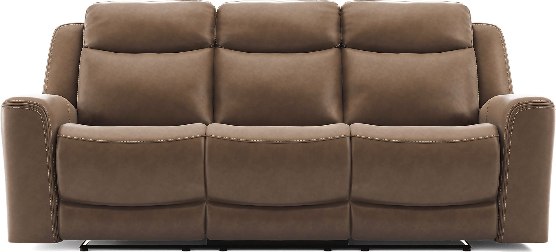 Davidson Brown Leather Dual Power Reclining Sofa - Image 3