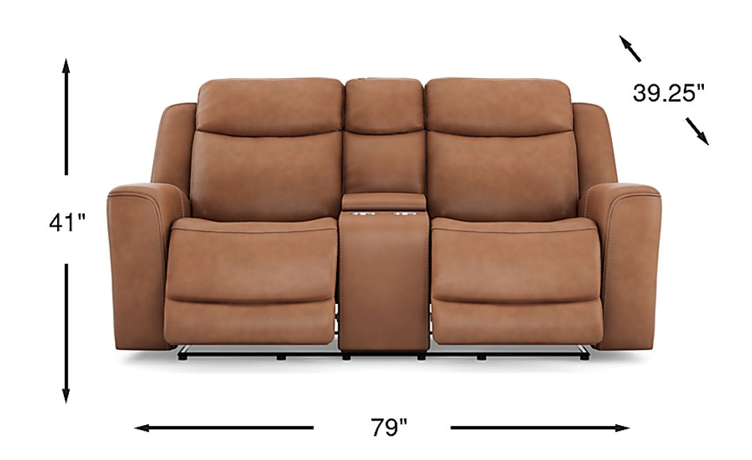 Davidson Leather Dual Power Reclining Loveseat