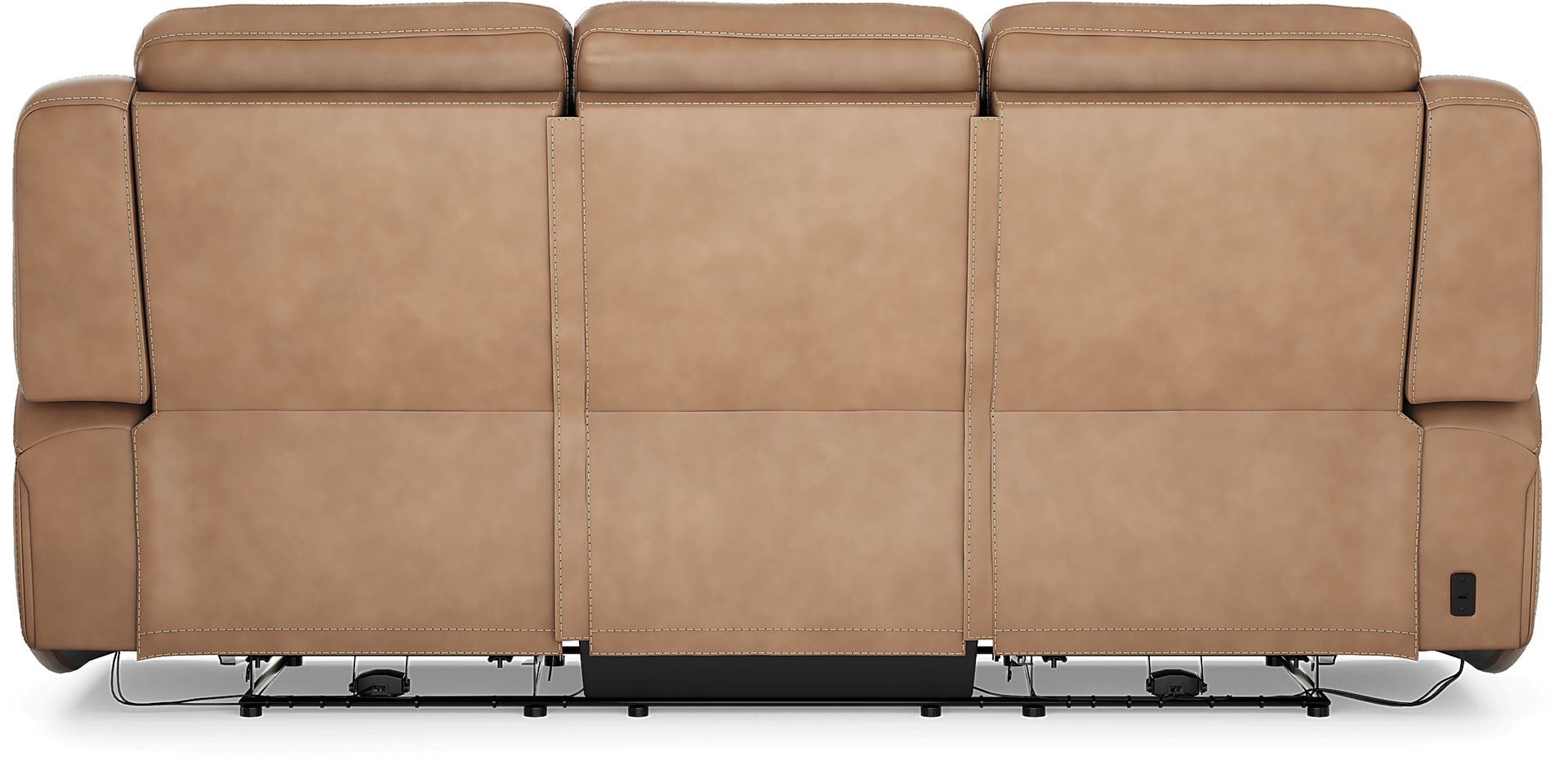 Davidson Caramel Leather 7 Pc Dual Power Reclining Living Room - Image 4