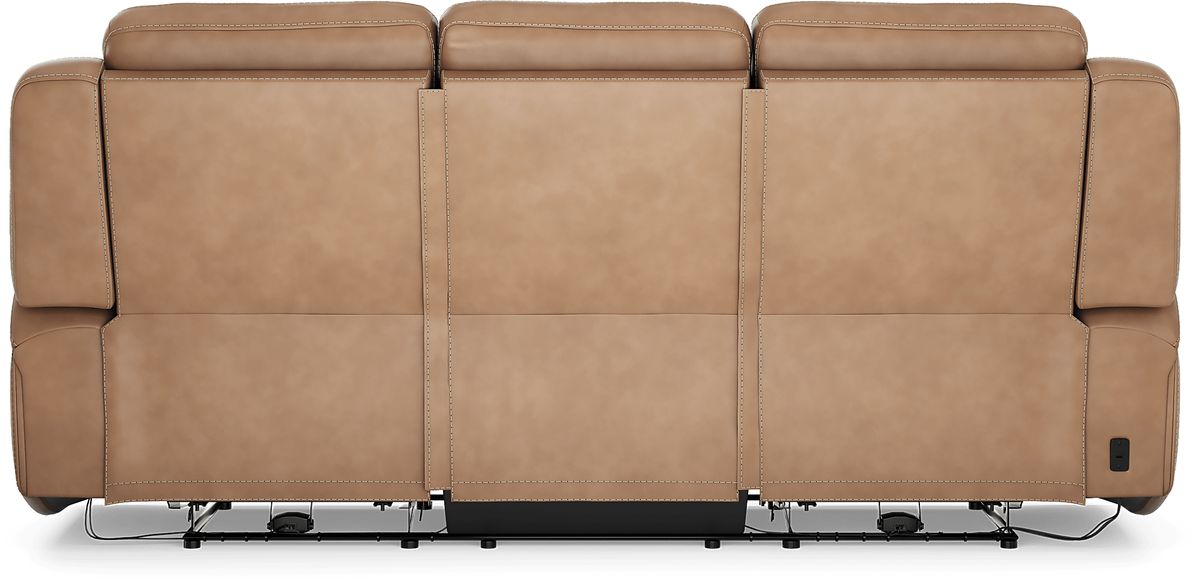 Drew & Jonathan Davidson 2 Pc Caramel Brown Leather Dual Power ...