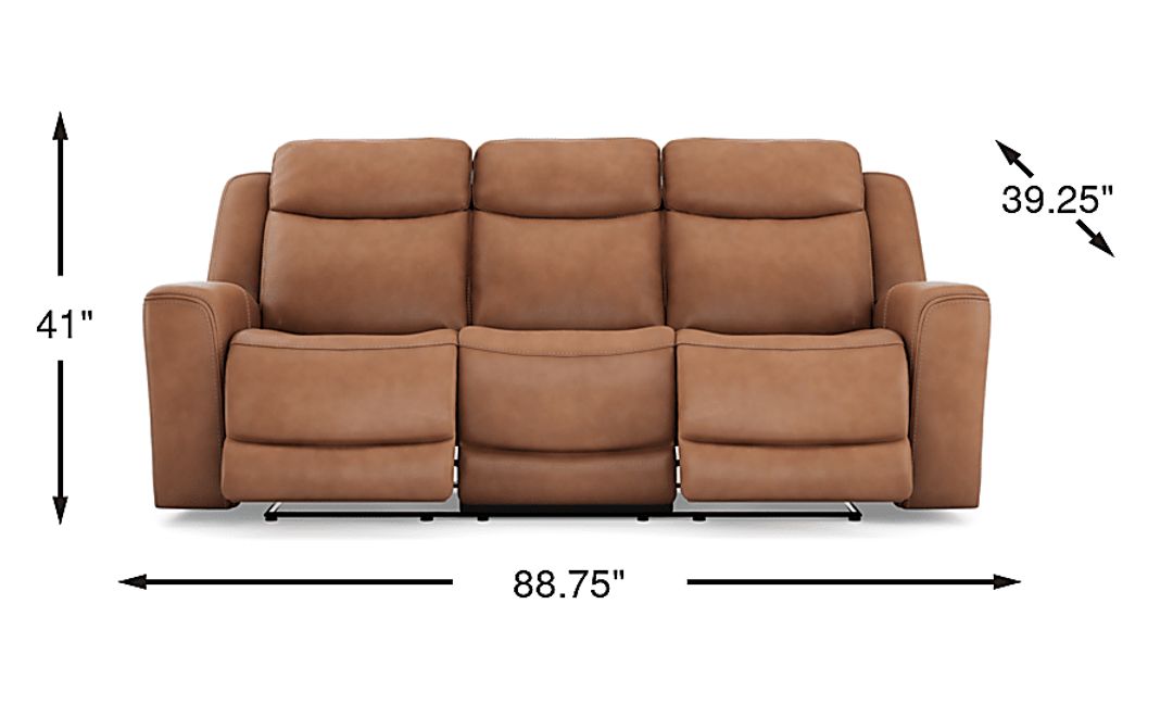 Davidson Leather Dual Power Reclining Sofa