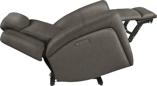 Davidson Dark Gray Leather Dual Power Recliner - Thumbnail - Image 3