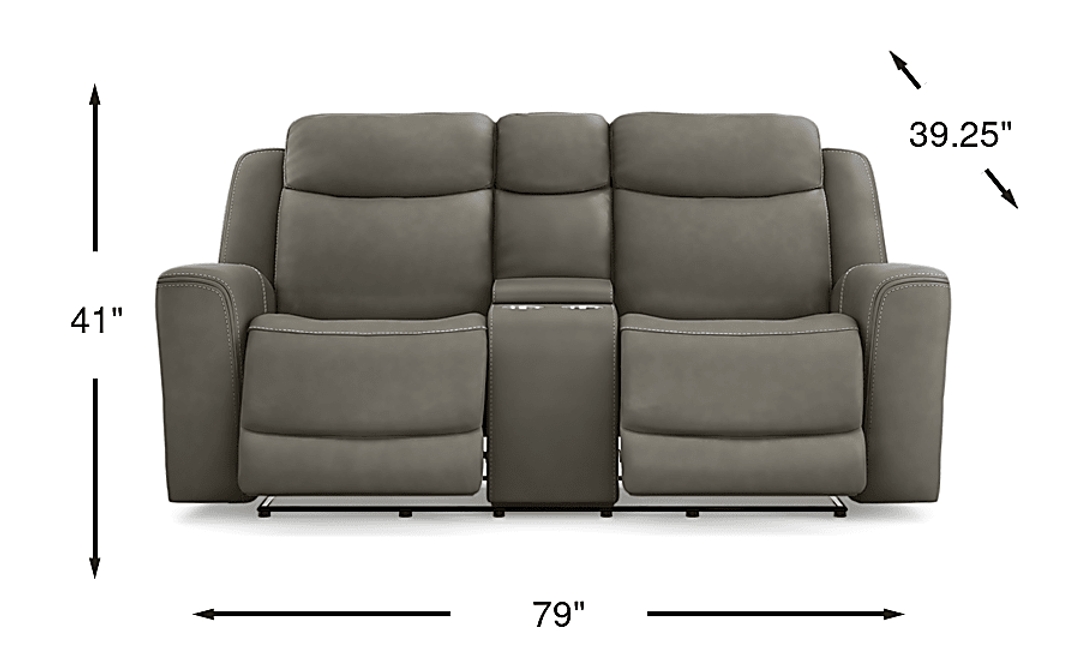 Davidson Leather Dual Power Reclining Loveseat