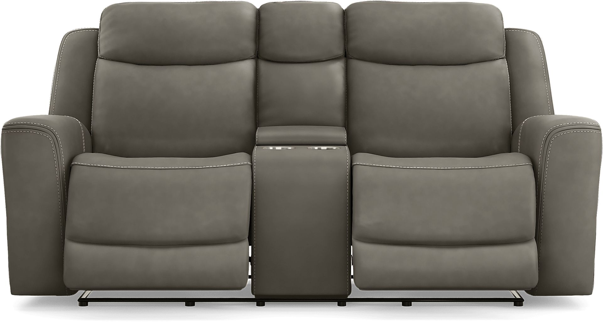 Davidson Dark Gray Leather 5 Pc Dual Power Reclining Living Room - Image 8